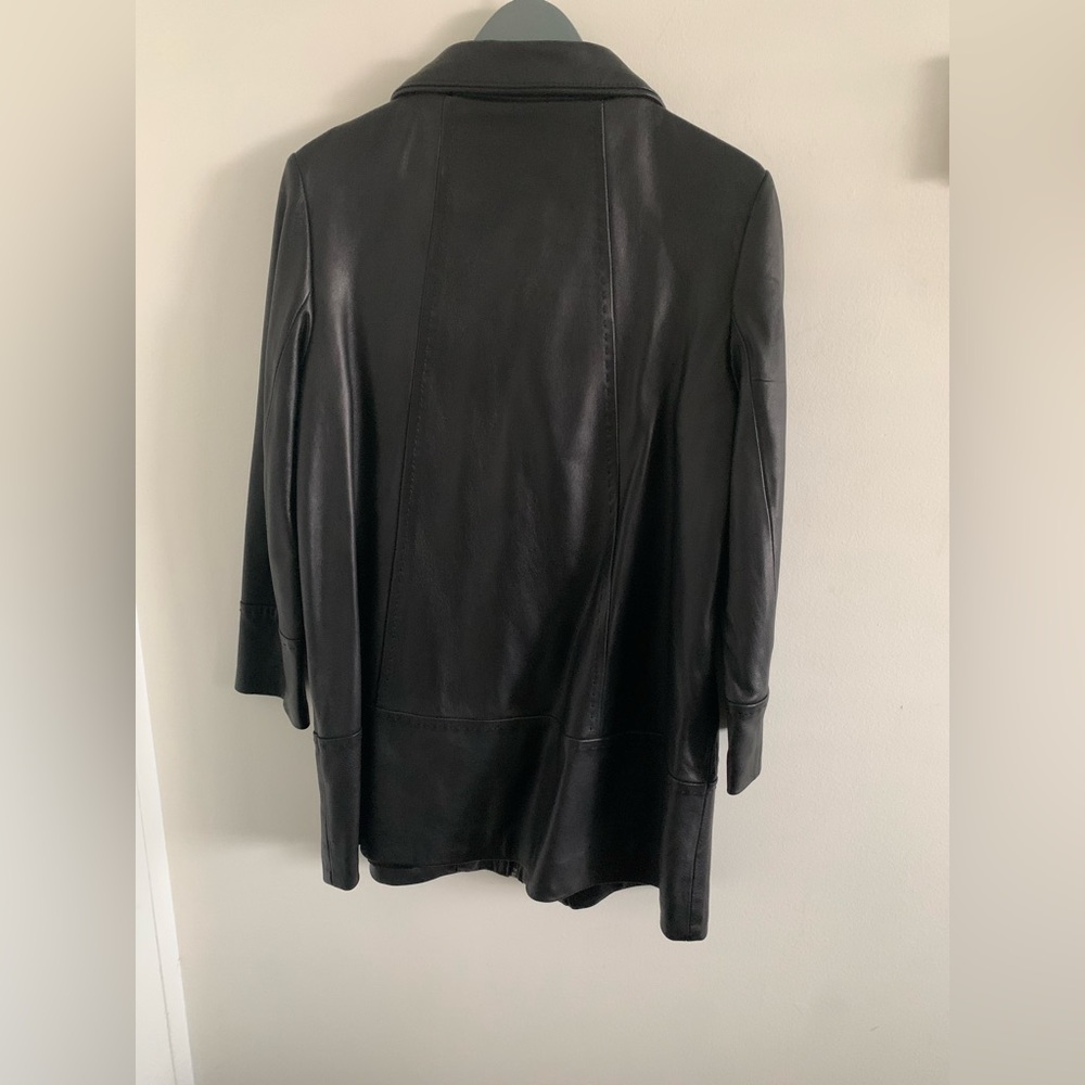 Jones New York Women's Black 100% Genuine Leather Jacket Size L - Picture 2 of 8